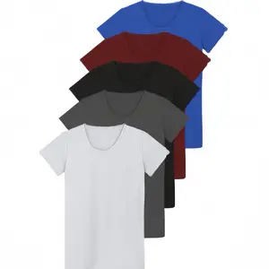 5 Pack Women's T-Shirts, Multi-Color Short-Sleeved Women's Summer Round-Neck Tops, Women's Basic Fashion T-Shirts, Women's Multi-Season Versatile And Comfortable Clothing, Women's Casual Vacation Wear, Fitness Wear Minimalist Shortsleeve Womenswear