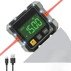 Dual Laser Level with 4-Side Magnetic Base, Digital Angle Finder 360° Alignment Tool for Newbies and Solo Dwellers, Professional Precision Woodworking Measuring Tool for Construction, Perfect Gift for Men Every Family