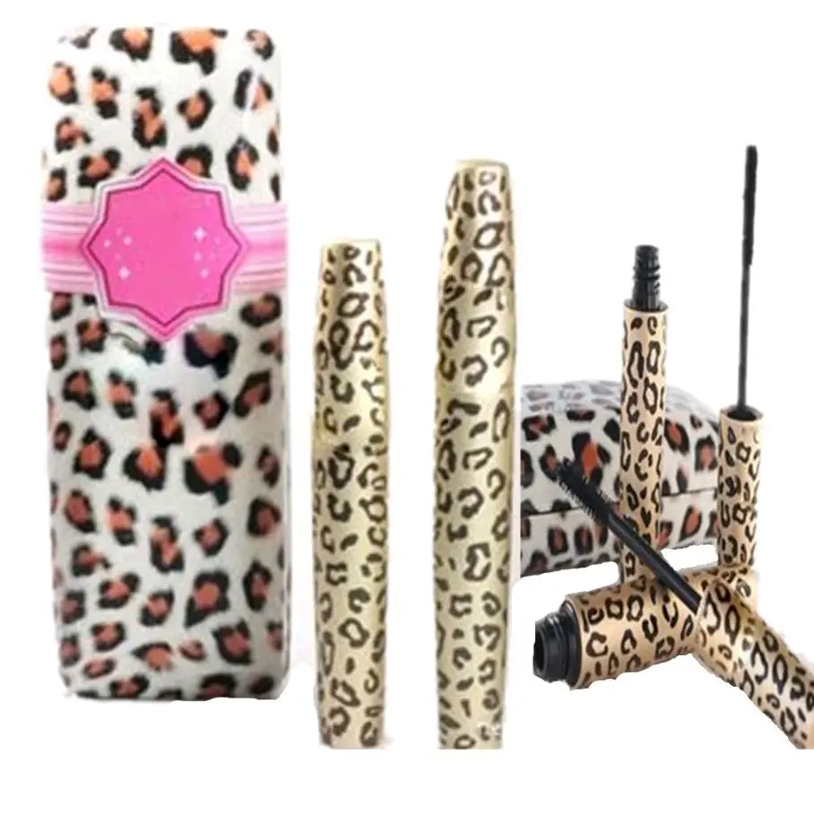 3pc Black Leopard Fiber Mascara Eye Lashes Makeup New Long Curling Eyelash New