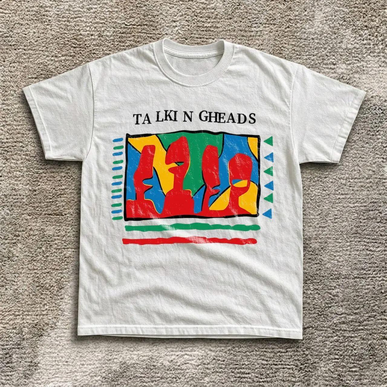 Gildan Men's White T-shirt, Talking Heads Vintage Shirt, New Wave Band Tee, Retro 80s Graphic T-Shirt, Alternative Rock Music Shirt, Indie Unisex Tee