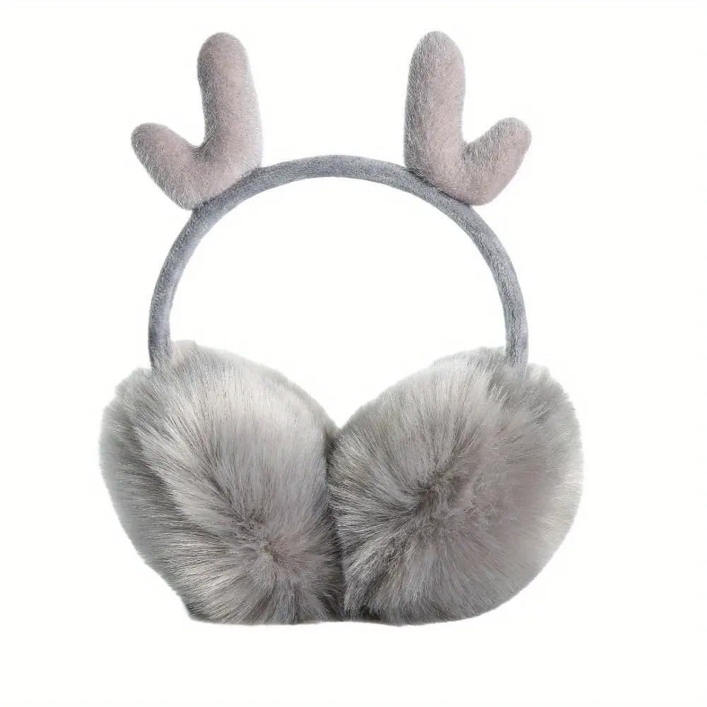 Cute Cartoon Reindeer Earmuffs, Warm Polyester Earmuffs, Suitable for Outdoor Sports and Leisure Activities Knitted Earmuffs, Dry Cleaning Only