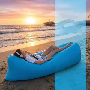 Portable Inflatable Fast-Fill Sofa Lounger Chair, Ideal for Beach Camping Pool Travel, Compact Design for Easy Storage & Transport