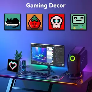 32x32 RGB LED Matrix Pixel Smart Clock, Programmable Pixel Art Display with APP Control, Car Interior Decoration Sign for Desk Wall Room DIY Graffiti Text Animations