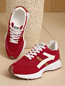 Women's Sporty Arisan Shoes Spring & Fall Elegant Fashion Casual Round Toe Low Top Lace-Up Thick Sole Breathable Running Sneakers, Outdoor Running Shoes