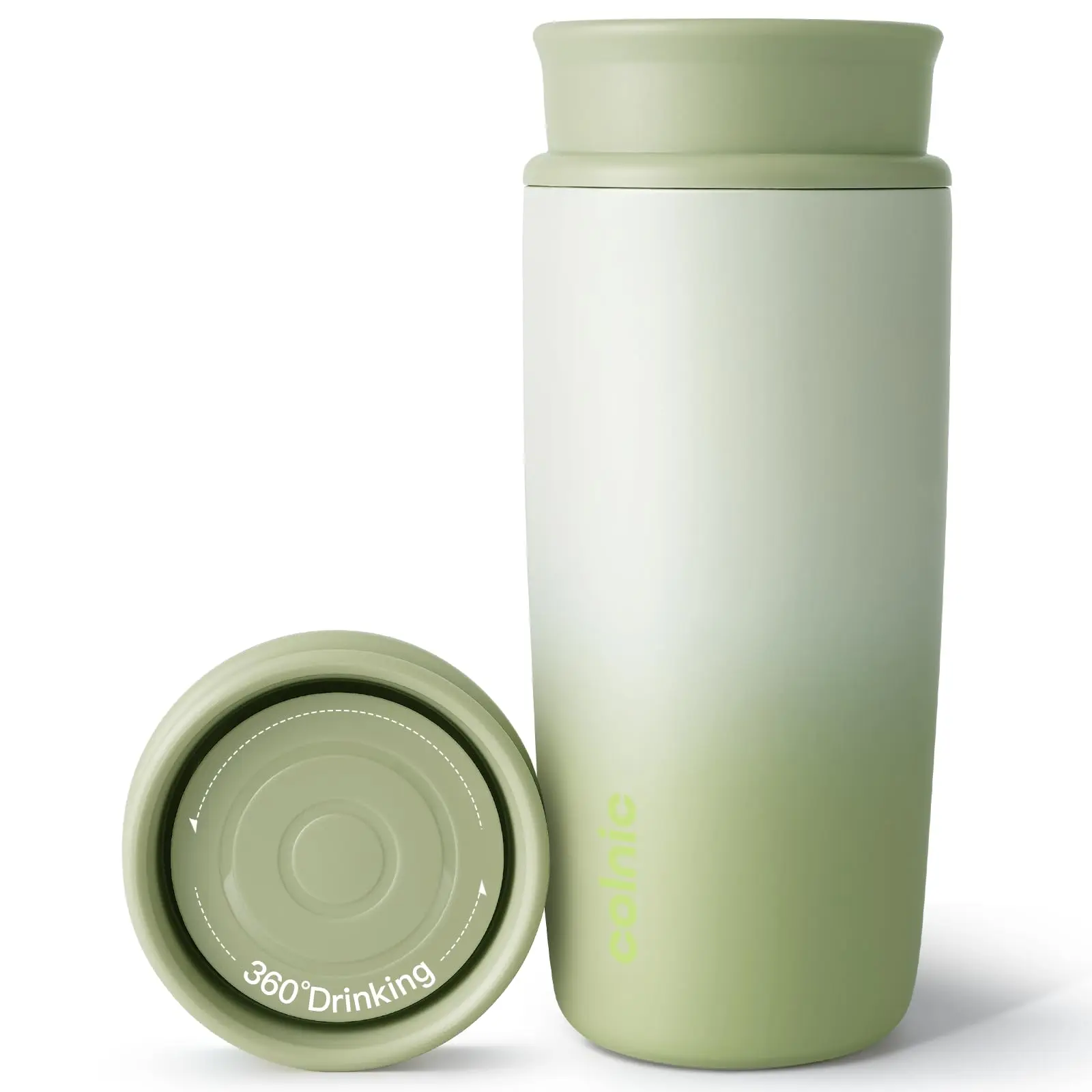 Travel Coffee Mug with 360°Lid, 12 oz Coffee Tumbler Insulated Travel Mugs for Hot and Cold, Vacuum Insulated Stainless Steel Coffee Cup Leak Proof Spill Proof-Misty Meadow