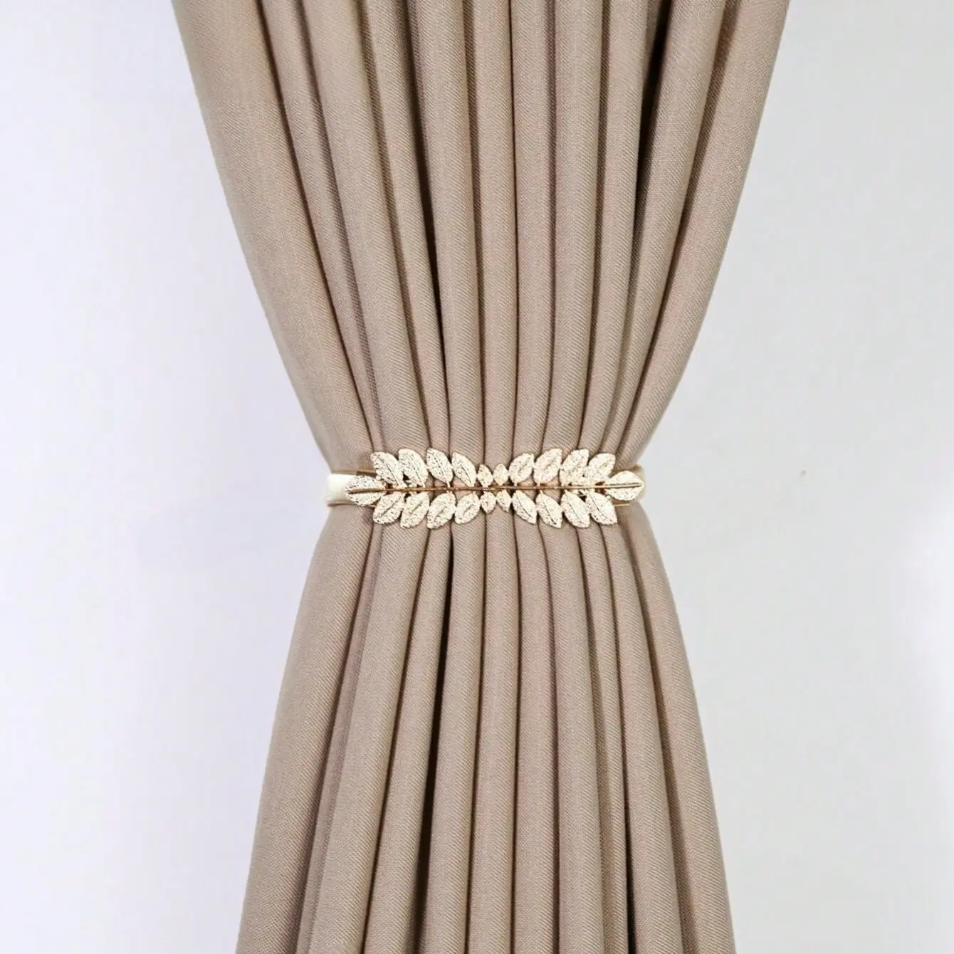 Silver Color Multi-Leaf Curtain Tiebacks, Home Decor, Interior Decoration Accessories, Window Decorations Supplies, Perfect for Bedroom Living Room Office, Ca Prop 65 Compliant