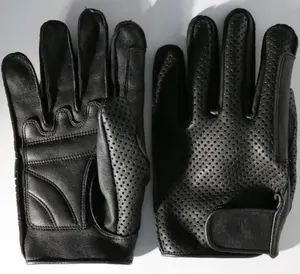 Legendary ILL DOZER Perforated Top Short Wrist Outseam Deerskin Motorcycle Gloves