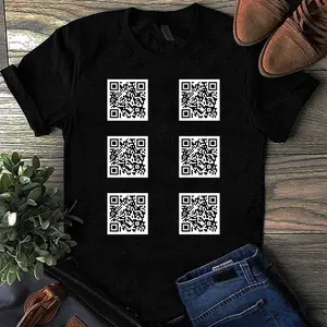 Set 6X Pieces Rickroll Qr Code For Pranks T-Shirt