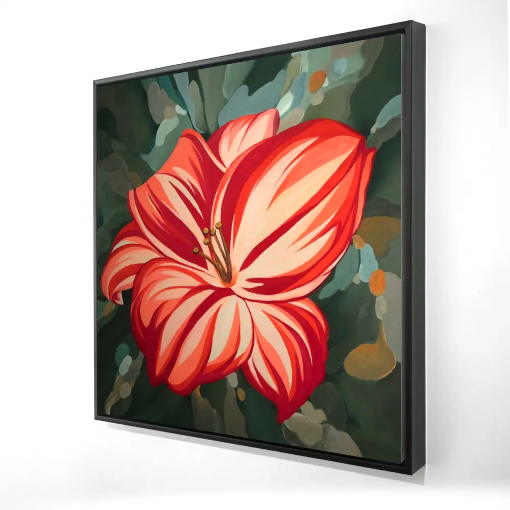 Begin Home Decor 2081-2424-FL241-1 24 x 24 in. Blooming Daylilies Framed Canvas - Floral & Botanical Decor