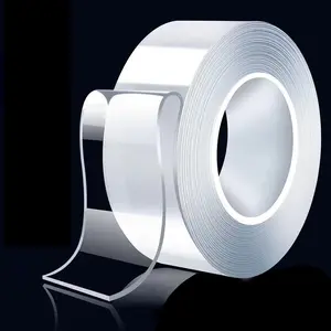 Double-Sided Tape Heavy Duty 9.84 FT x 1.18 in – Clear Removable Mounting Tape for Walls, Carpet, Rugs, Posters – Reusable, No-Residue, Indoor/Outdoor Nano Gel Grip