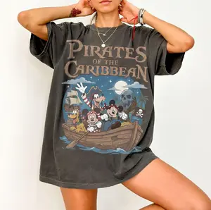 Comfort Colors Retro Pirate Night Shirt, Vintage Magic Mouse and Friends Pirate Tee, Magical Cruise Vacation Shirts, Ocean Adventure Family Top