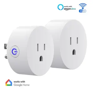 2 Pack Mini WiFi Smart Plug, Works with Alexa & Google Home, Smart Life App Remote Control Outlet with Timer Schedule & Energy Monitoring, No Hub Required, US 120V Smart Socket for Home Appliances