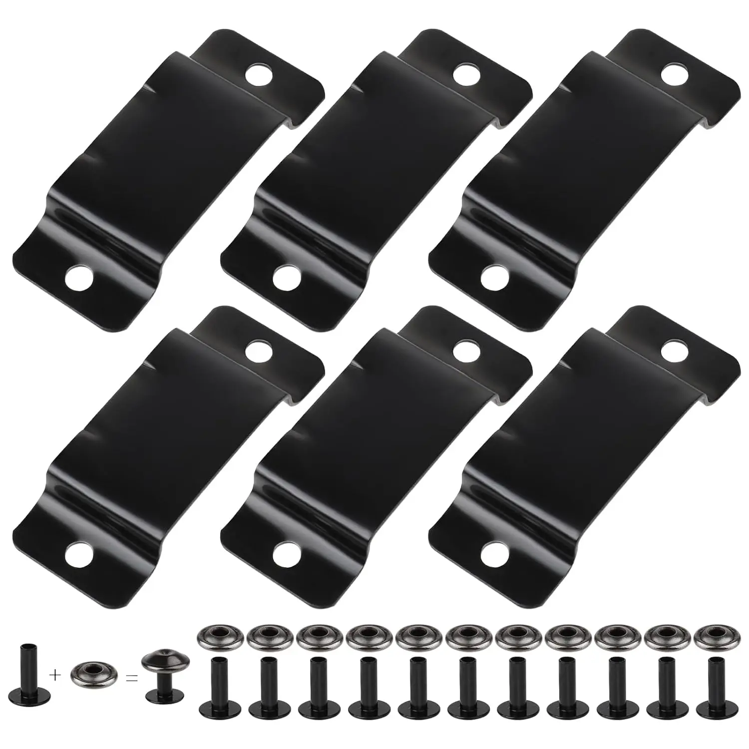 Metal Measuring Tape Holder Clip 6 Count Tape Measure Belt Holder with Rivets for Easy Carrying