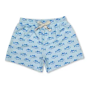 blue shark Print Summer Boy Swim Short trunks