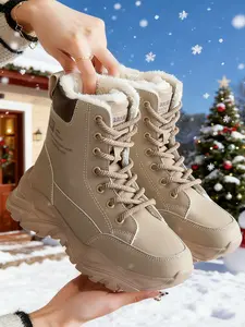 Women's Ultra-Light High-Top Warm Cotton Shoes Winter Warm Boots, Thick Sole Anti-Slip Windproof, Suitable for Outdoor Sports & Daily Wear