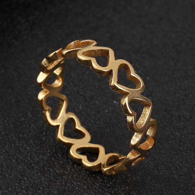 Goth Heart Stainless Steel Ring – Punk Style Statement Ring, Edgy Adjustable Open Band Jewelry