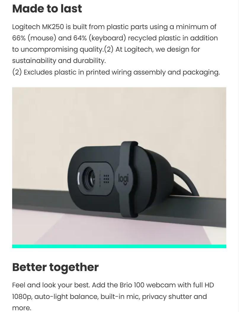 Logitech MK250 Bluetooth Wireless Mouse and Keyboard Combo: Fast & Easy Connectivity, Compact Wireless Keyboard, Ambidextrous Mouse (Graphite) - Wireless Bluetooth Keyboard - Rose - Wireless Bluet