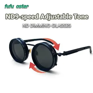 Polarized Round Sunglasses ND9 Adjustable Dimming Sun Glasses Men Women Retro Punk Men's Fishing Eyeglasses Outdoor Shades UV400 Indoor leisure equipment