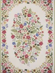 Loloi Rifle Paper Co. Perennial Collection Blossom PRN-01 Cream 5'-3" x 7'-8" Indoor/Outdoor Area Rug