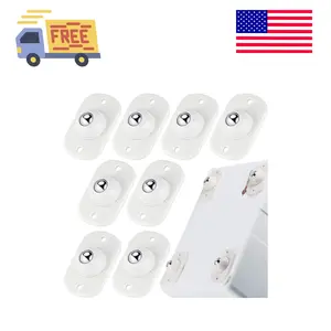 8 Pcs Self Adhesive Caster Wheels Appliance Rollers Appliance Sliders (White with 1 Steel Ball Style)