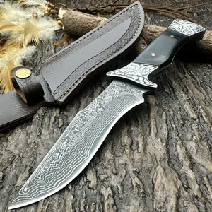 [1 Super Sharp Damascus Knife] 1 super sharp Damascus steel knife, kitchen knife, outdoor knife, high-hardness portable knife, stainless steel outdoor knife, fruit knife