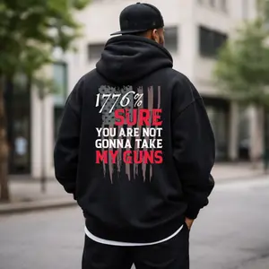 1776% Sure Hoodie, Patriotic Freedom Statement Typography Design, Soft Cotton Fleece Fabric, Unisex Fit for Men & Women, Bold Gift for Liberty Supporters