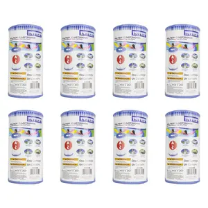 Intex Pool Easy Set Type A Replacement Filter Pump Cartridge (8 Pack) | 29000E