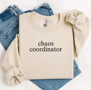 Chaos Coordinator Embroidered Sweatshirt, Chaos Coordinator Sweater, Sweater Embroidery, Embroidered Sweatshirt, EMB, , Trendy Gift For Her, Full Size, Unisex Perfect Gift for Men & Women Menswear Top Hoodie Underwear