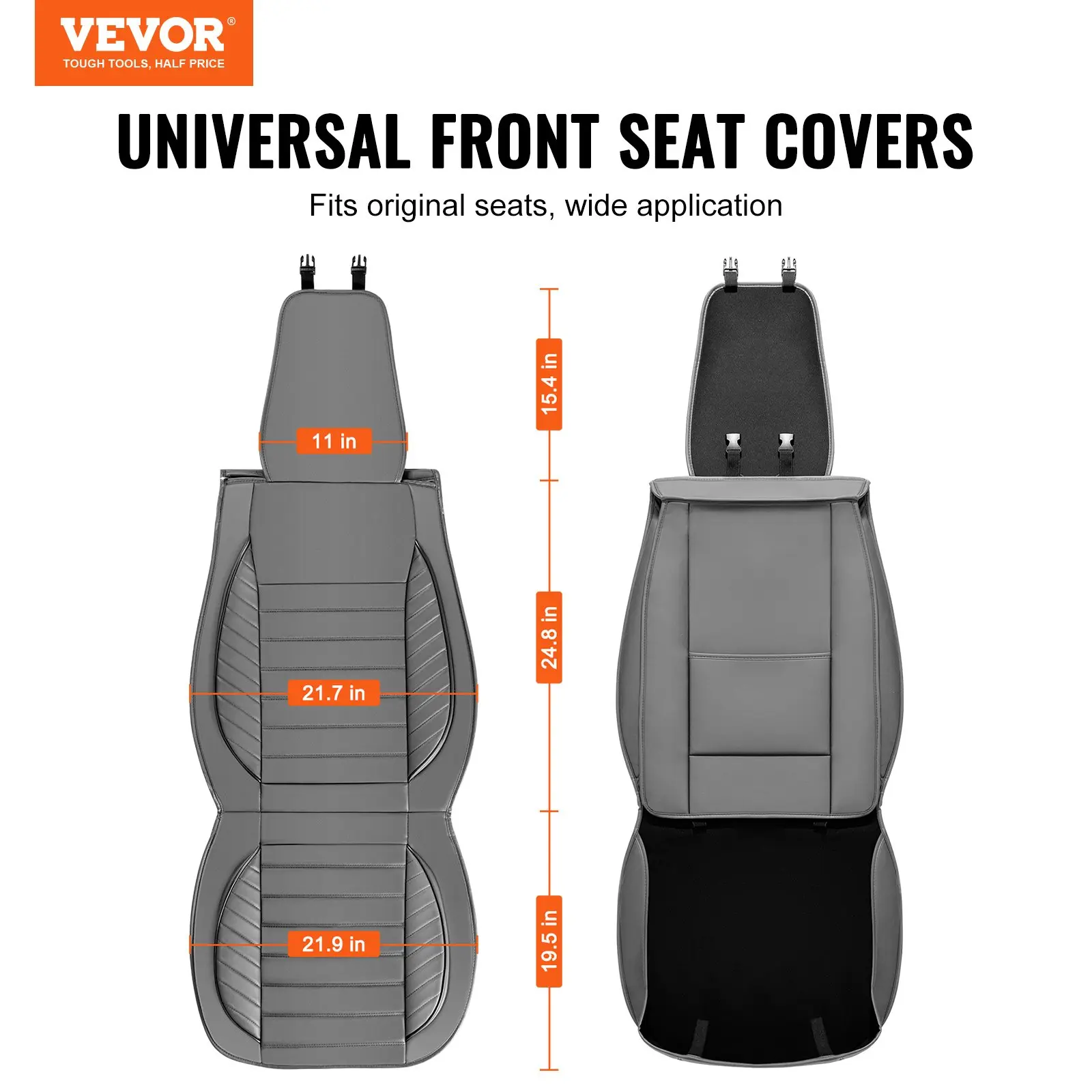 Front 2-Seat 2pcs - Front and Rear - Gray