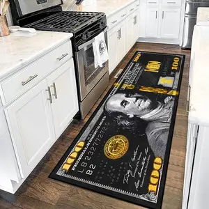 US Dollar Pattern Kitchen Rug, 1 Count Non-slip Soft Kitchen Carpet, Home Decor Mat for Kitchen, Living Room, Bedroom, Study Room Decor