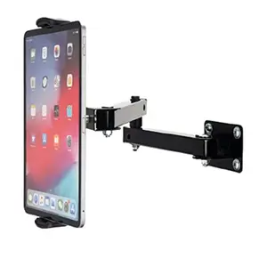 Trending Adjustable Folding Tablet Wall Mount for 4.7-12.9 Inch, Multi-Angle Phone Holder Black with Sticky Pad Fastening