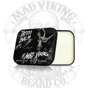 Mad Viking All Natural Tattoo Balm for Aftercare 3.5oz Infused with Hemp-seed Oil Apricot Kernel Oil for Faster Healing Superior Color Protection