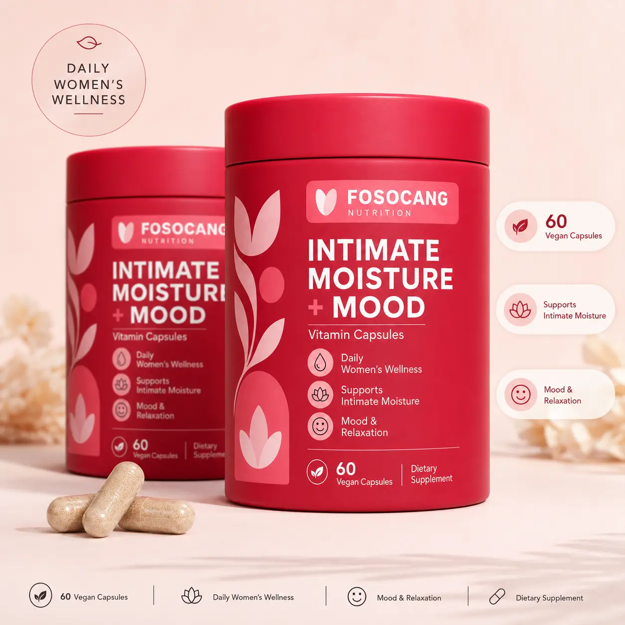 FoSoCang - VaginalMoisture & Mood Capsule / Healthcare,Dietary,Bathroom,Vitamin,Supplement,Fitness
