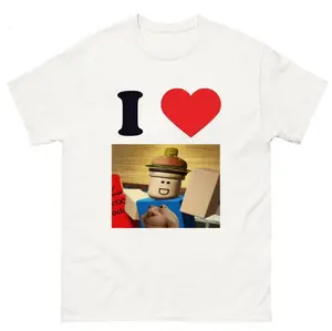 I Love Roblox T-Shirt Minimalist Gamer Meme Graphic Bold Typography