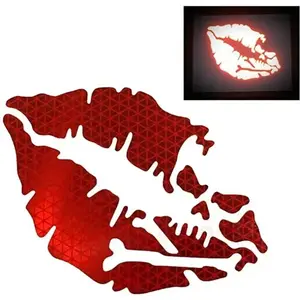 Reflective Vinyl Skull & Crossbone Lip Stickers, 2 Piece Set, Car Motorcycle Helmet Windshield Laptop Phone Decoration, Durable Waterproof Design