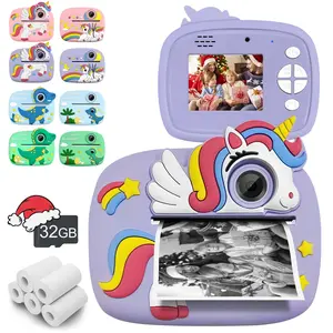 Unicorn Pattern Selfie Digital Camera, Cute Video Recording Camera Toy with SD Memory Card, Perfect Gift for Kids Birthdays & Holidays, Vlogging Cameras