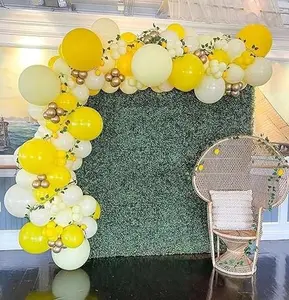 Yellow Gold Balloons Garland Arch Kit, Lemon bee Light Yellow for Birthday Parties, Wedding, Baby Shower Party, Anniversary Party Decor Metallic Daisy
