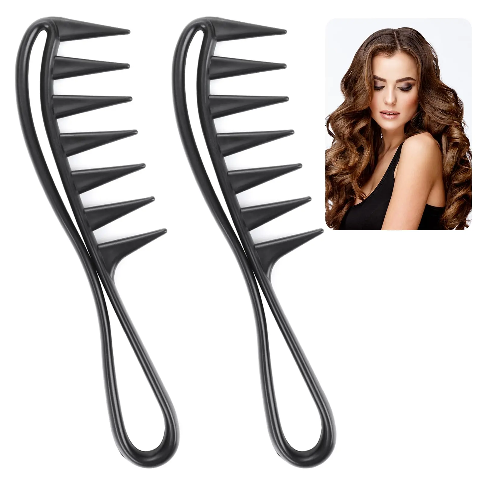 Wide Tooth Comb for Curly Hair, Professional Anti-Static Durable Design, Perfect for Wet & Dry Styles, Unisex Styling Accessory, Tangle Free Hair Combs, Curly Hair Tool, Hair Care Tool, Grooming Comb, Hair Detangling Comb, Hair Styling Tools