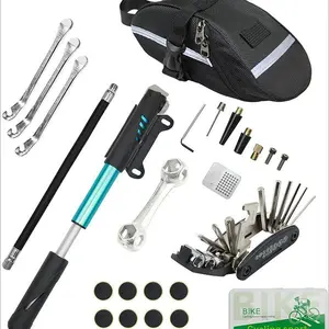 Portable Bike Pump Glueless Repair Combo Kit Bicycle Emergency Maintenance Tool Pack for Cycling Use