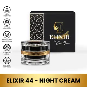 Elixir Night Cream by Cocó March – Luxurious Silk Anti-Aging Cream, Free Of Preservatives And Parabens. For All Skin Types, Moisture Retention And Repair with Over 40 Skin-Nourishing Nutrients – 1.8 fl oz.