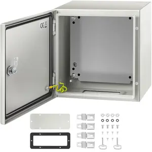VEVOR NEMA Steel Enclosure, 12x 12x 8'' NEMA 4X Steel Electrical Box, IP66 Waterproof Dustproof, Outdoor/Indoor Electrical Junction Box, with Mounting Plate