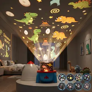 Rocket-Shaped Rechargeable Star Projector Mood Light, 15 Lullabies, 1200mAh, 360° Rotation, Remote Control, Calming Light, Autism & Toddler Sensory Toys for Anxiety Relief & Sensory Play