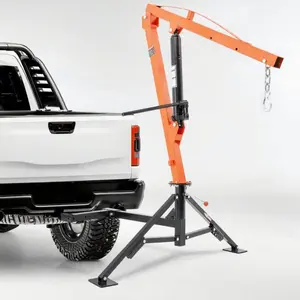 VEVOR Hydraulic Pickup Truck Crane, 1000 lbs Capacity, 360 Swivel, Hitch Mounted Crane with Three Boom Capacities of 500 lbs, 750 lbs 1000 lbs, for Lifting Goods in Construction, Forestry, Factory