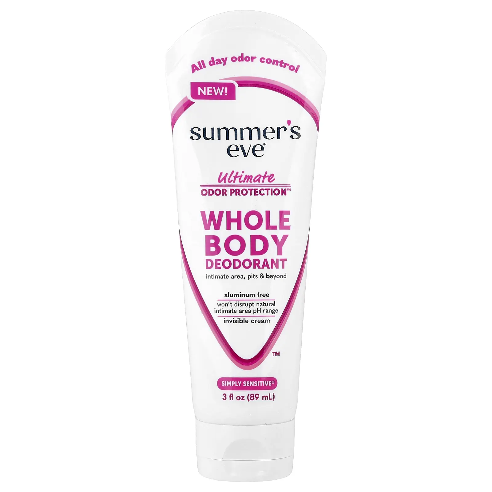 Summer's Eve Ultimate Odor Protection™, Whole Body Deodorant, Simply Sensitive®, 3 fl oz (89 ml)