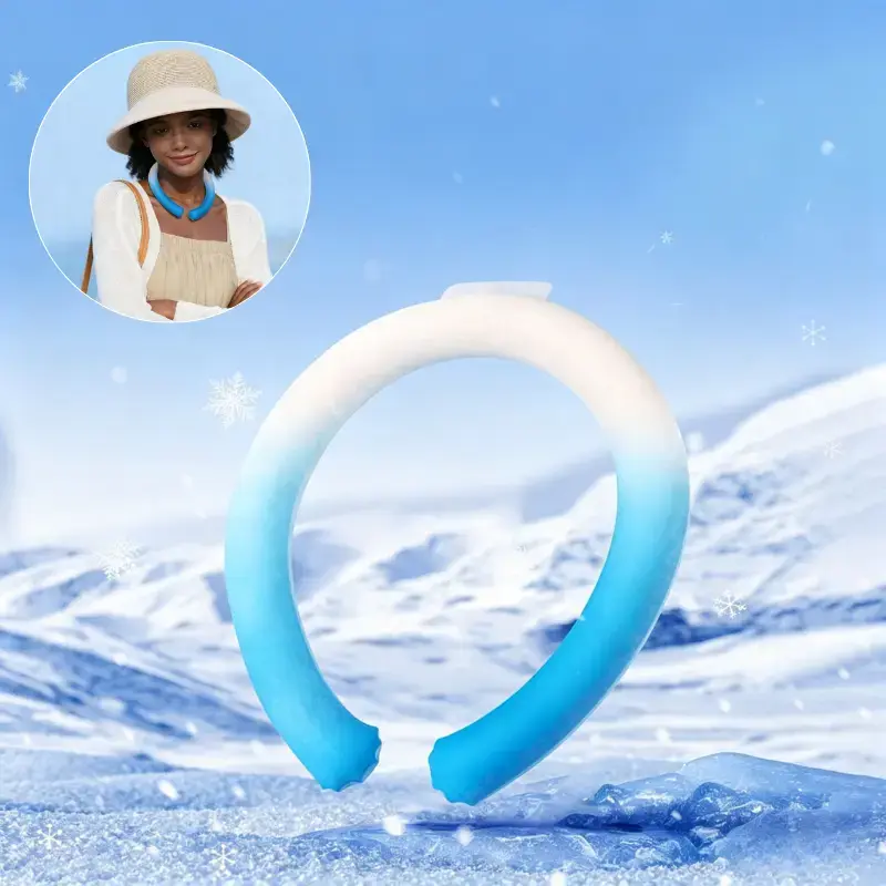 Neck Cooling Tube with Insulated Bag-Wearable Cooling Ring-Reusable Ice Ring Neck Cooler Indoor Outdoor-Relief for Summer and Hot Flashes-Ice Ring Freezes Under 28℃