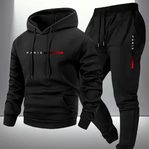 Two piece men's printed hoodie set popular casual jacket sports fashion hoodie top and bottom men's digital hot stamping top sweatpants 2-piece set best-selling itemGift