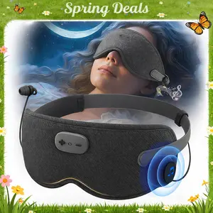 [Spring Deals  Tukio 3D Sleep Mask with Bluetooth Headphones & HD Mic - Hypoallergenic Grey Foam for Side Sleepers - 99% Light Blocking, 33-Hour Playtime, Perfect Gift for Men Women