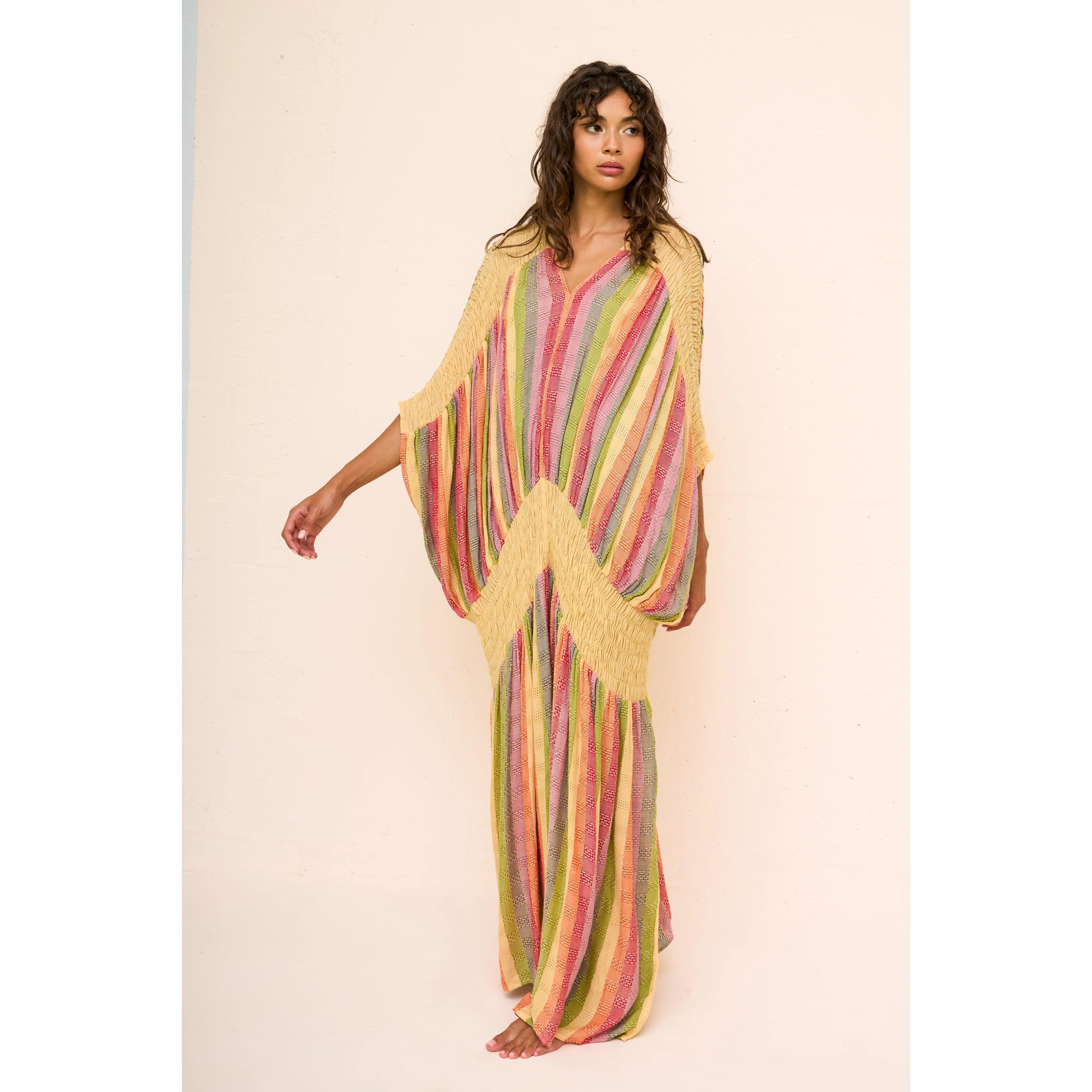 Casual Striped Pattern Dress for Women, Sleeveless Rainbow Knit Bodycon Mini Olimpia Style Party Wear, Rainbow Loom