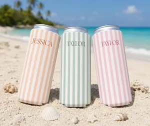 Personalized Bachelorette Party Can Cooler ,Custom name Can Cooler,  Can Cooler Floral Beer Hugger for Girls Weekend Beach , Bach Favors Bridal Shower