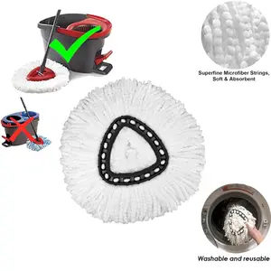 For O-Cedar EasyWring Mop Refills Microfiber Replacement Head Washable for Wooden Floors Reusable & Machine Washable for Spin Mop System